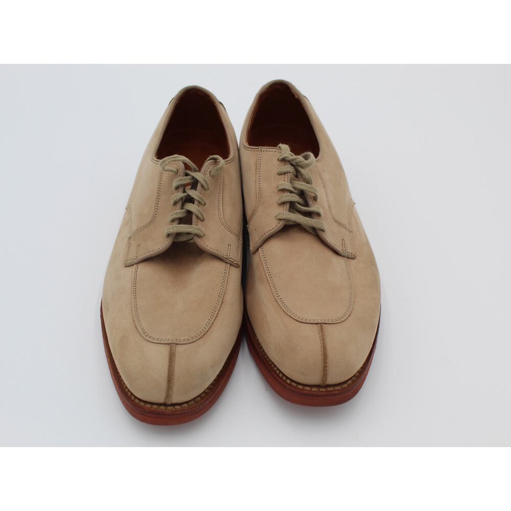 Allen Edmonds Derby Comfort Shoe Mens Size 9 D Tan Nubuck Split Toe Vibram Sole - Picture 3 of 10
